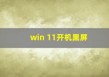 win 11开机黑屏